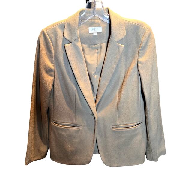 Loft 4P Brown Button Women's Blazer Jacket Suit Coat Petite Size PS SP Small - Picture 1 of 5